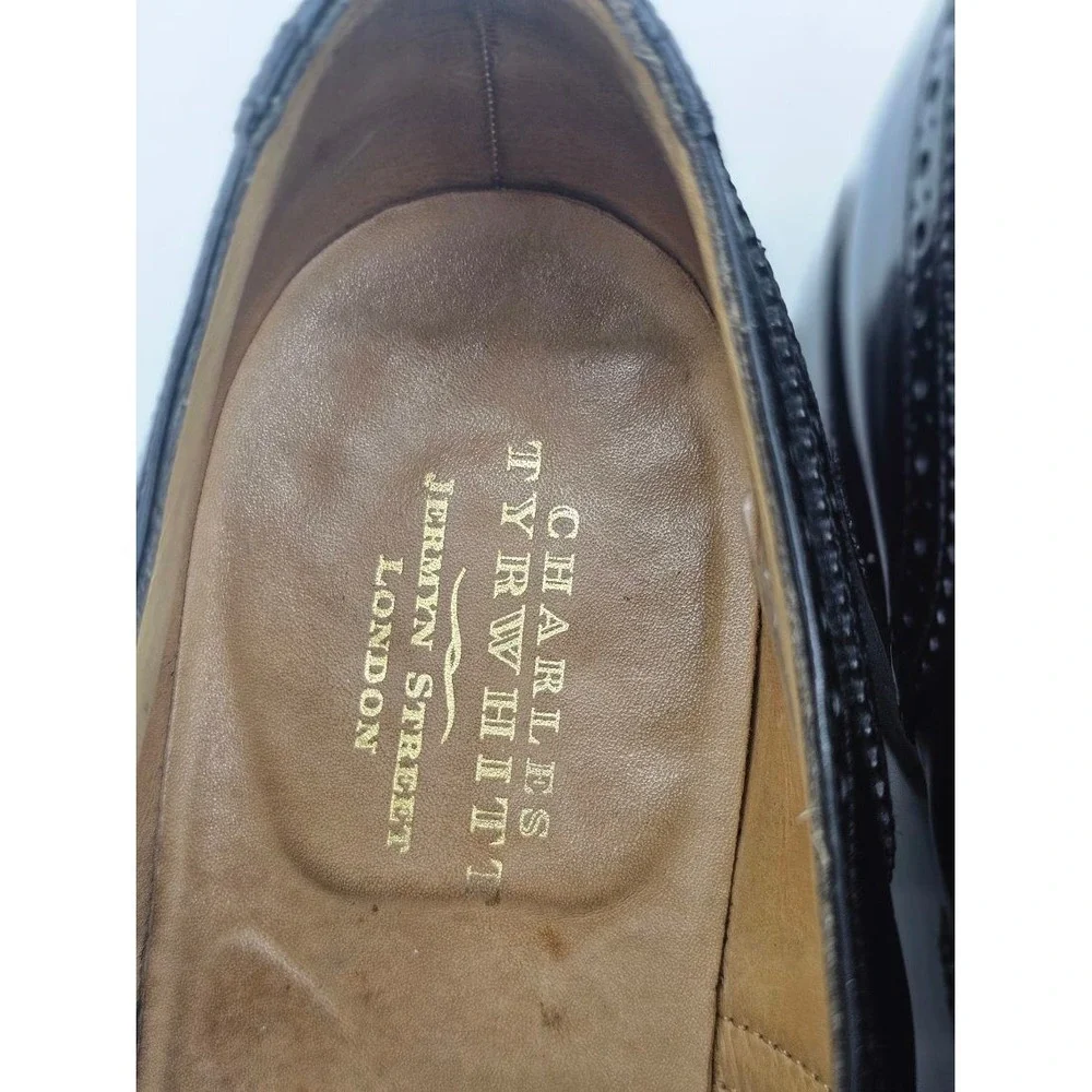 Charles Tyrwhitt Wingtip Brogue Men's Size 9 Black Leather Oxfords Dress Preppy